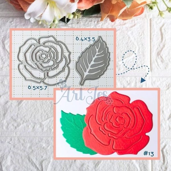 Flor #13 Rosa x1 y hoja x1