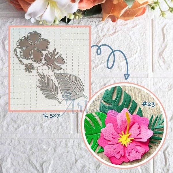 Flor #23, pistilo y hojas
